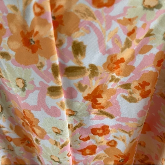 NWT Kona Sol peach pink florals one shoulder full coverage size 22W - Picture 4 of 11